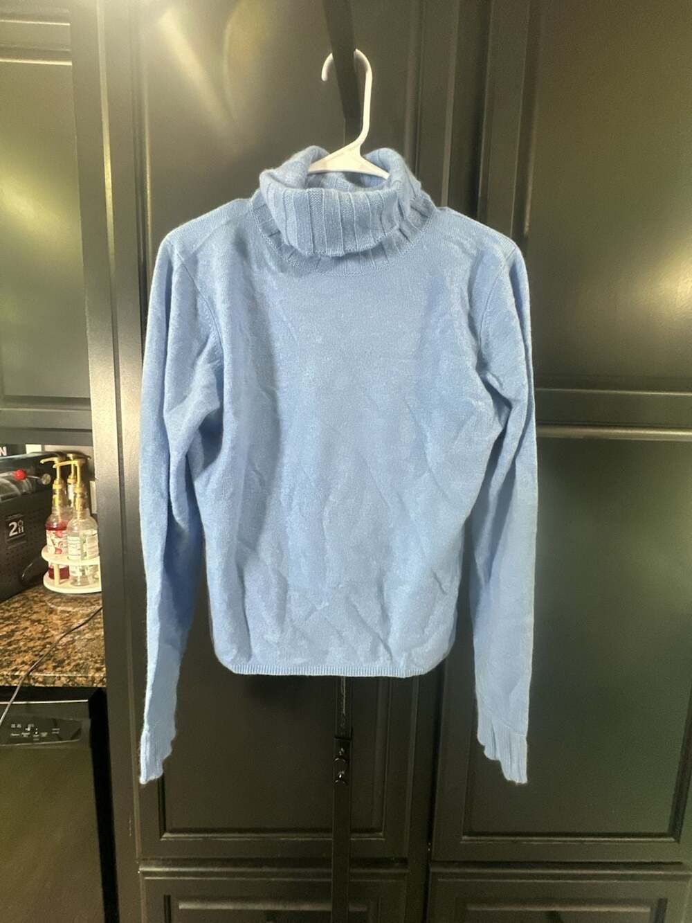 Geneva 100% Cashmere Light Blue Turtleneck Sweater#716